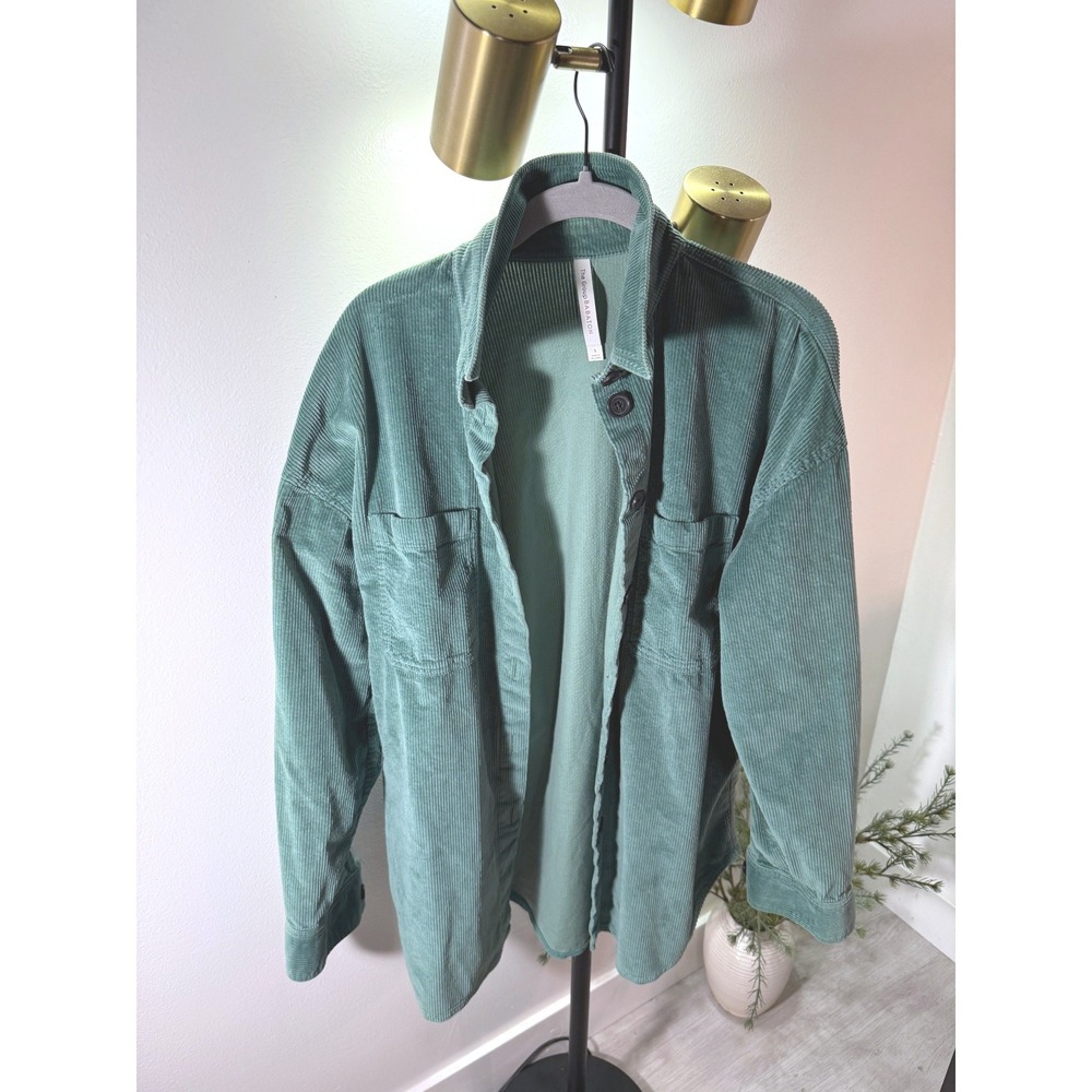 Aritzia Babaton Green Corduroy Shirt Jacket Oversized Boxy Cotton Shacket Small